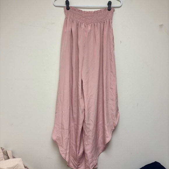 BucketList Smocked Waist Diagonal Hem Pants - Picture 9 of 11